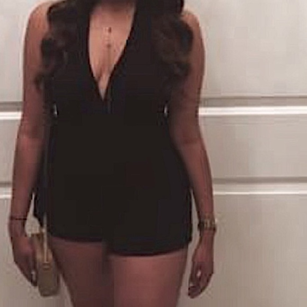 LIKE NEW BrandyMLVL black halter&backless romper!